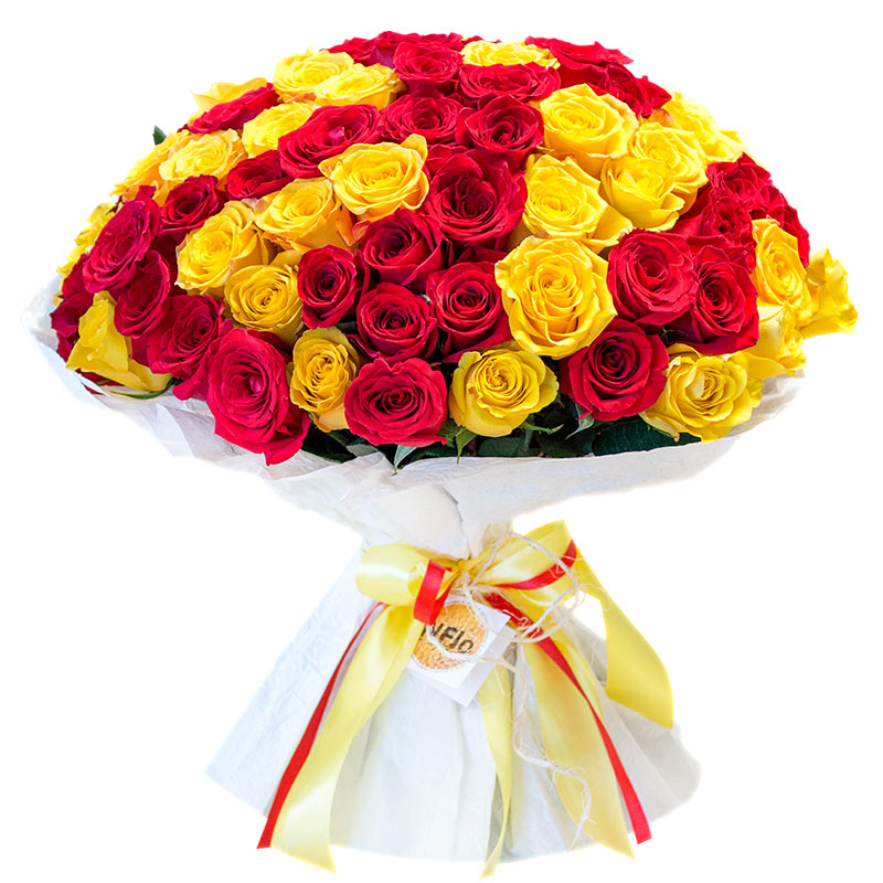 101 rožė (geltonos ir raudonos rožės) 1