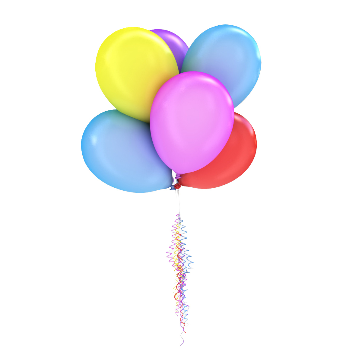 Įvairių spalvų balionų puokštė su heliu 5 vnt. 1