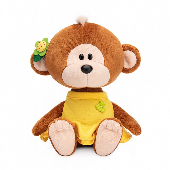 Pliušinis žaislas Beždžionė su geltona suknele 15cm, SA15-50, Budibasa 1