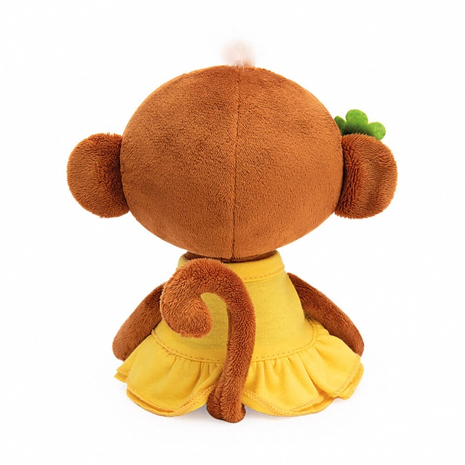 Pliušinis žaislas Beždžionė su geltona suknele 15cm, SA15-50, Budibasa 3