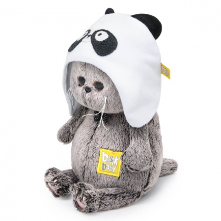 Pliušinis žaislas Katinėlis su pandos kepure 20cm, BB-070, Budibasa 2
