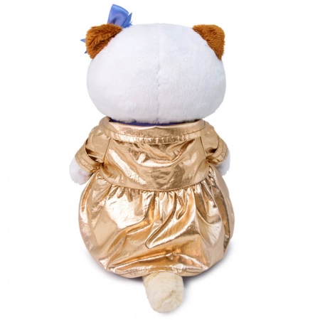 Pliušinis žaislas Katytė Li-Li auksiniu lietpalčiu 27cm, LK27-059, Budibasa 3