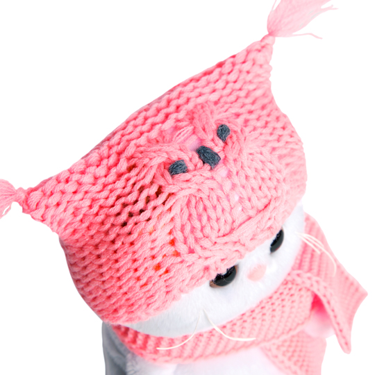 Pliušinis žaislas Katytė Li-Li baby su rožine kepure ir šaliku 20cm, LB-022, Budibasa 3