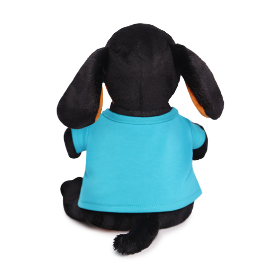 Pliušinis žaislas Šuniukas Vaksonas marškinėliais su pelėda 29cm, Vaks29-011, Budibasa 2