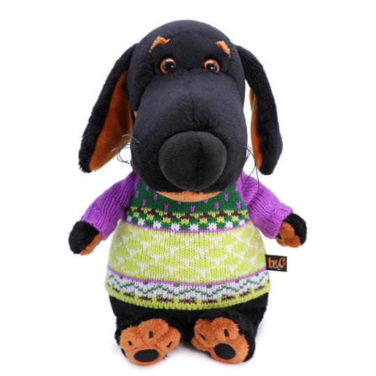 Pliušinis žaislas Šuniukas Vaksonas su megztiniu 25cm, Vaks25-033, Budibasa 1