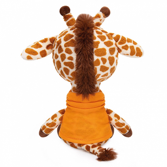 Pliušinis žaislas Žirafa su oranžiniais marškinėliais 15cm, SA15-20, Budibasa 3
