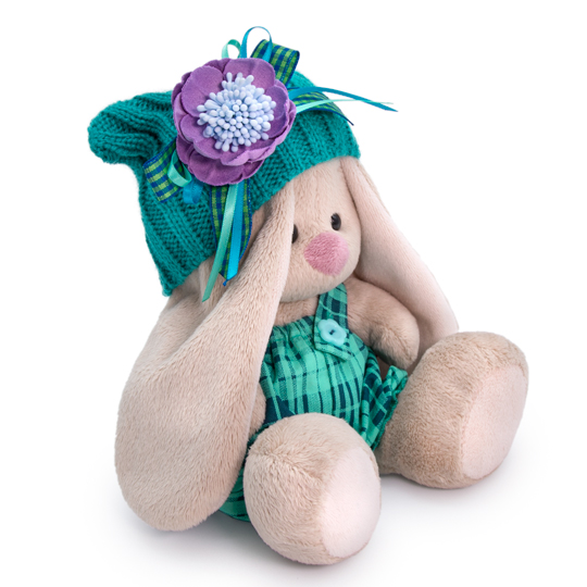 Pliušinis žaislas Zuikutė Baby su violetine gėlyte 15cm, SidX-339, Budibasa 2